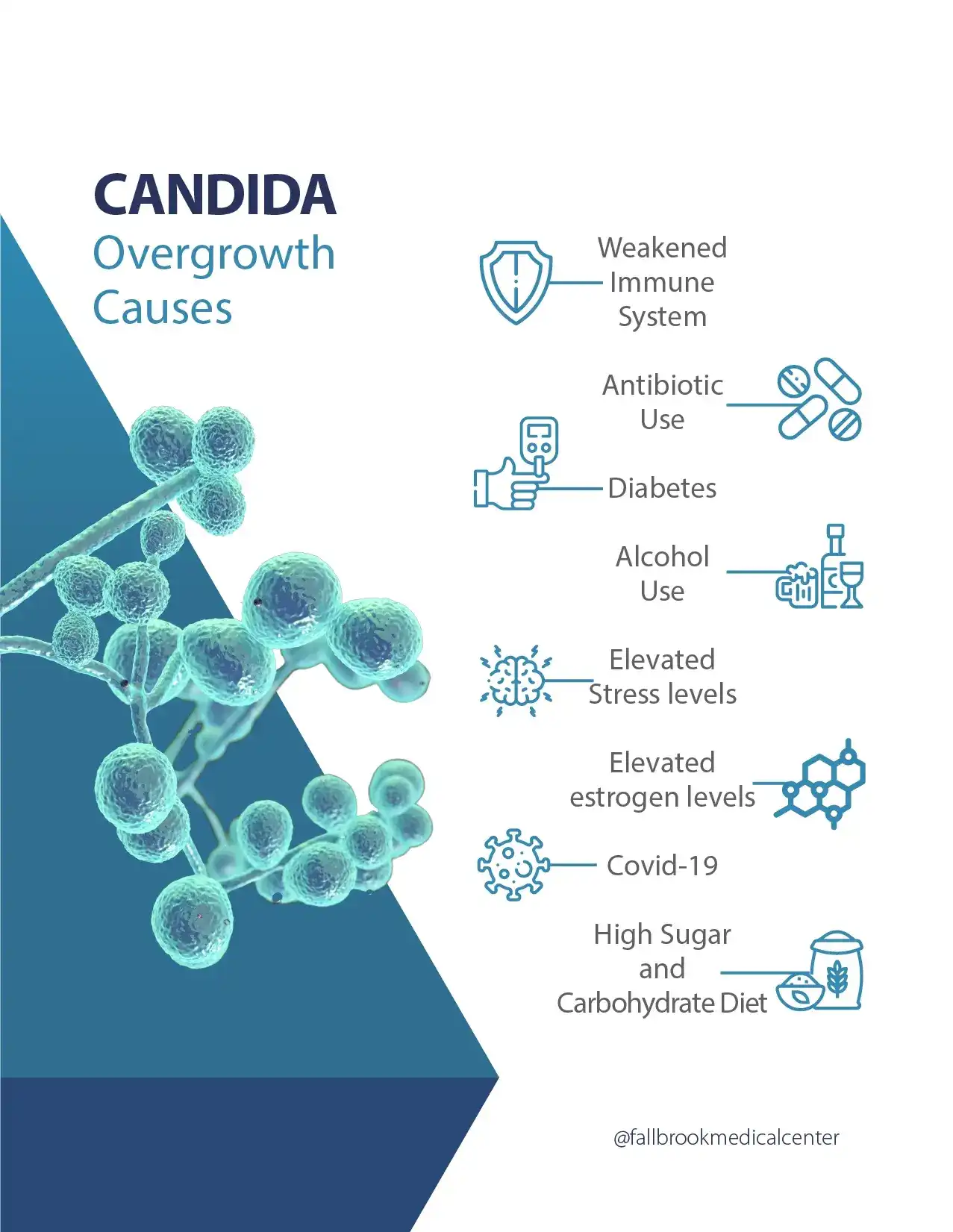 The overgrowth of the Candida albicans fungus causes this issue
